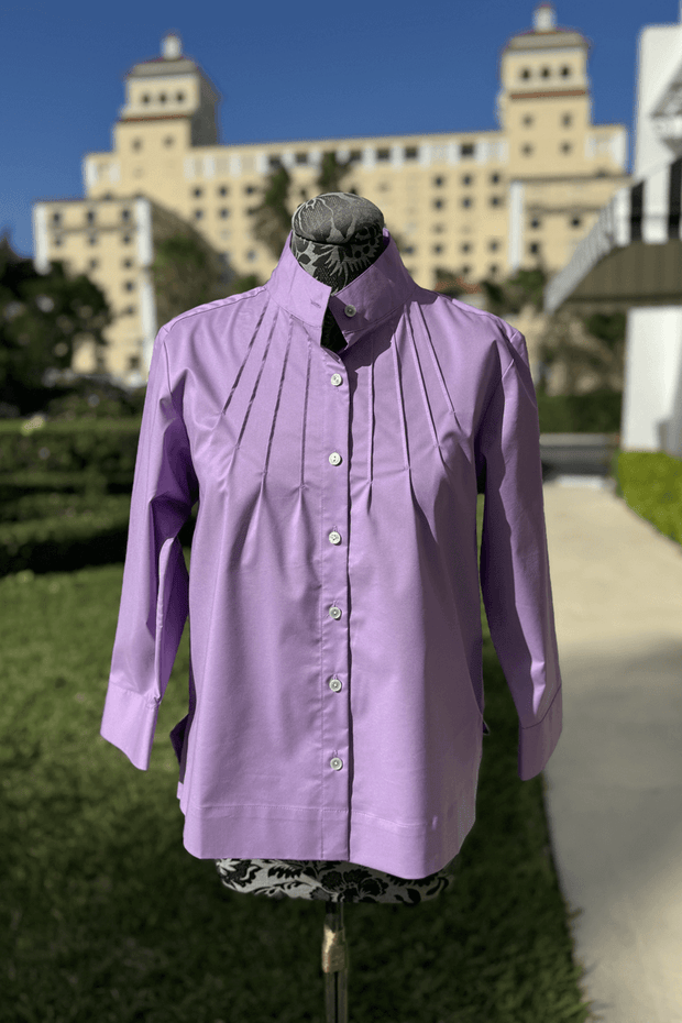 Hinson Wu Dora Blouse in Amethyst available at Mildred Hoit in Palm Beach.