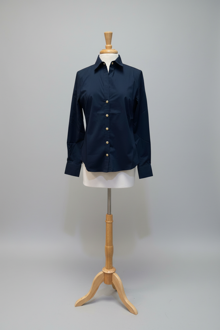 Hinson Wu Clarice Shirt in Navy - Mildred Hoit