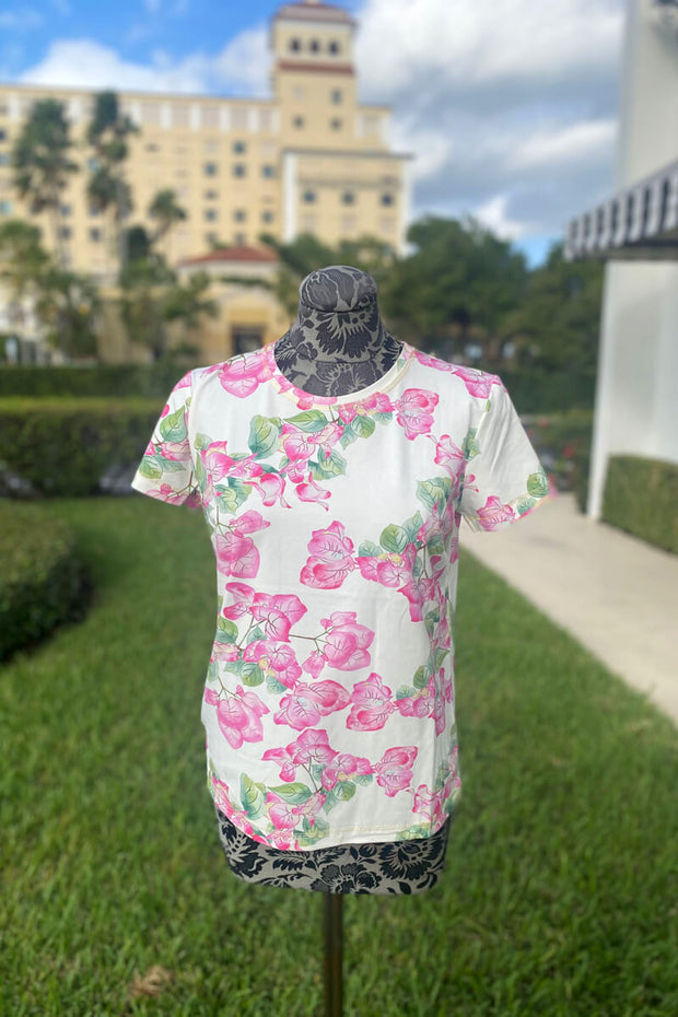 Light Pink Floral T-Shirt available at Mildred Hoit in Palm Beach.