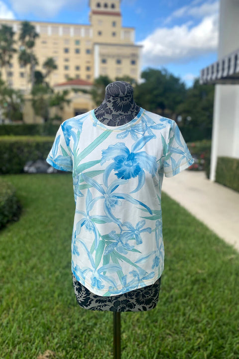 Blue Orchid T-Shirt available at Mildred Hoit in Palm Beach.