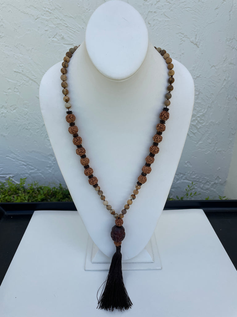 Wooden on sale tassel necklace