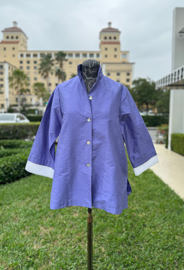 Lorain Croft Silk Noru Top in Moonlight available at Mildred Hoit in Palm Beach.