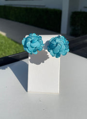 French Geranium Small Blue Earrings