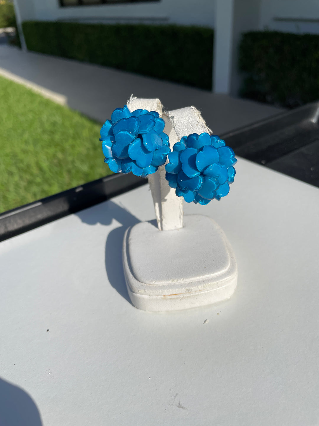 French Small Geranium Clip Earrings - Mildred Hoit