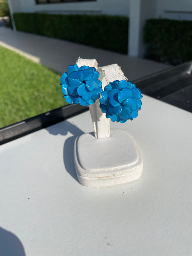 French Small Geranium Clip Earrings