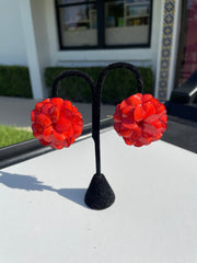 French Geranium Clip Earring in Red