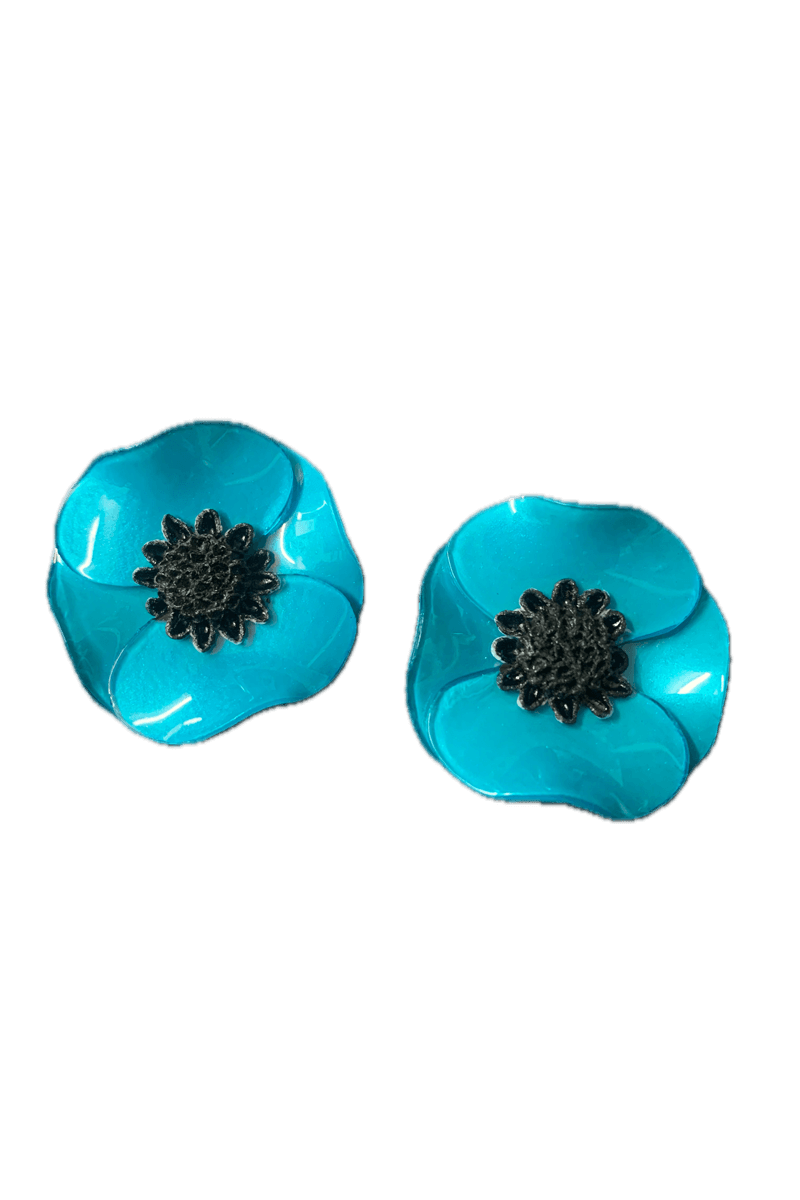 French Anemone Earrings in Azure - Mildred Hoit