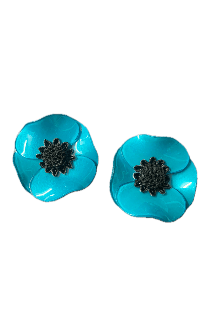 French Anemone Earrings in Azure - Mildred Hoit