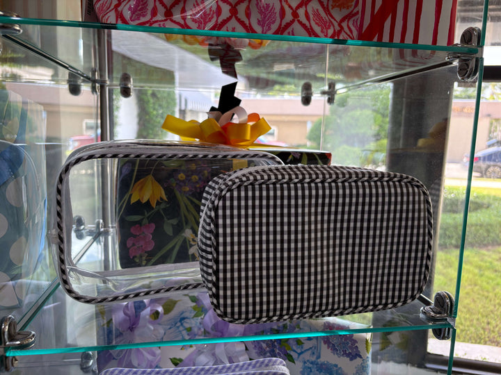 Duo Gingham Clear - Gingham Black Toiletry Bag