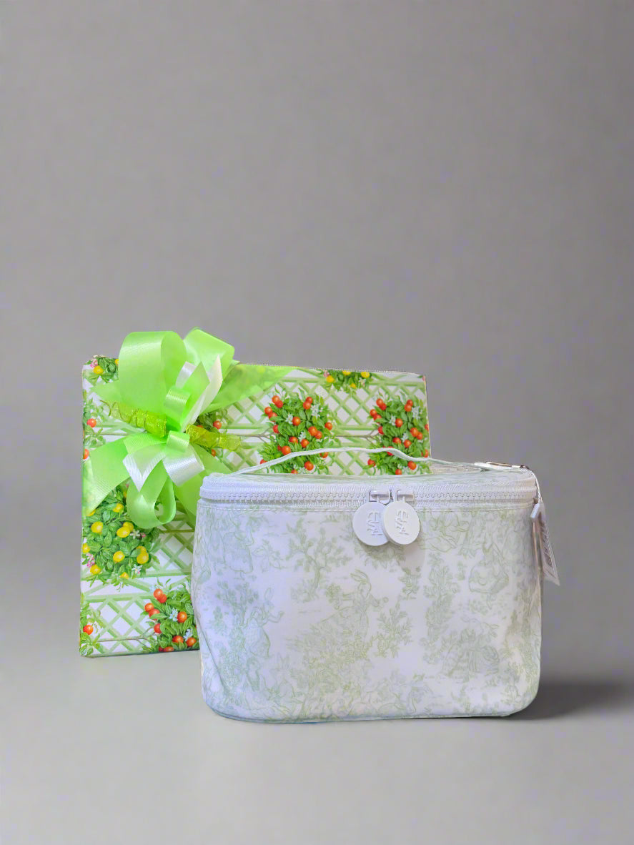 Kit Case in Green Toile - Mildred Hoit