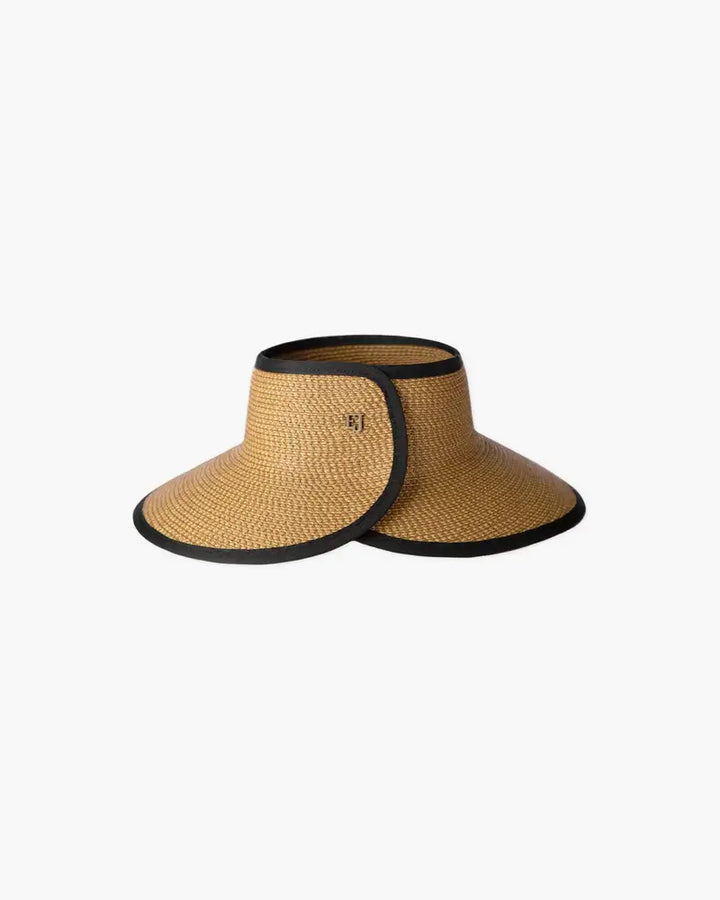 Eric Javits Lil Squishee® Visor in Natural & Black - Mildred Hoit