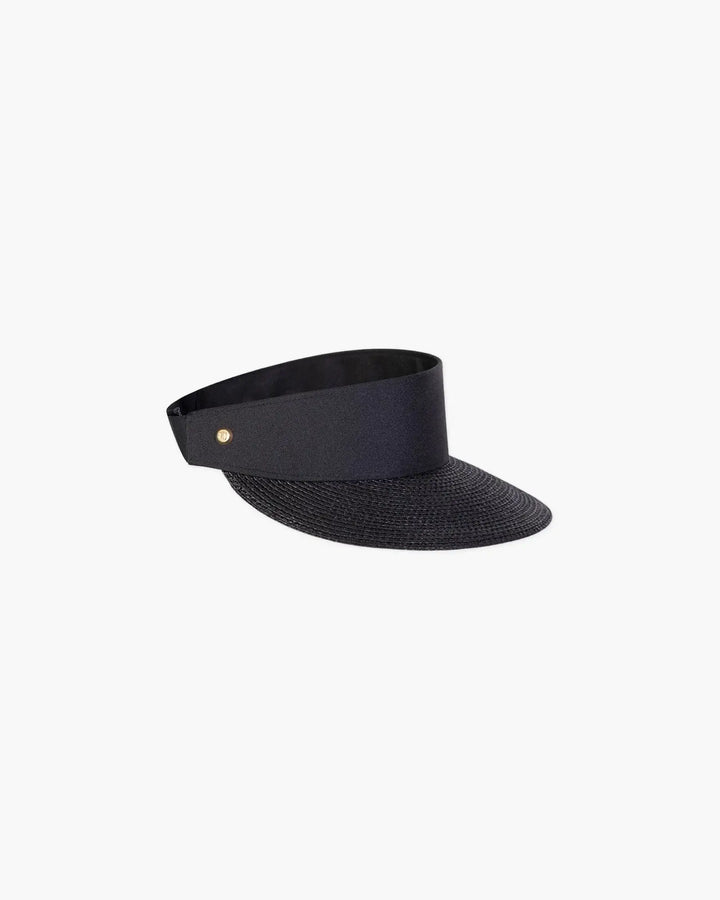 Eric Javits Champ Visor in Black - Mildred Hoit