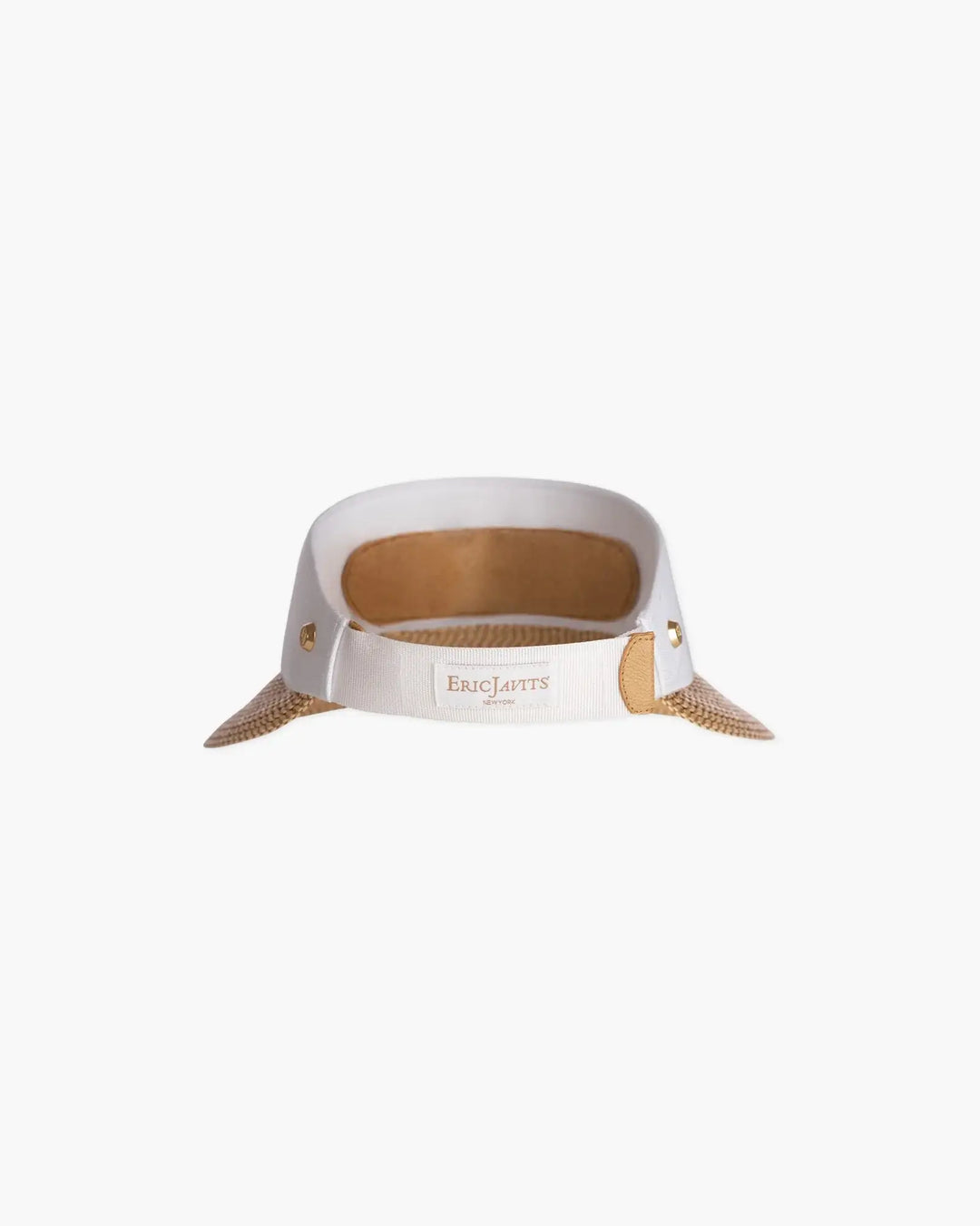 Eric Javits Champ Visor in Peanut & White - Mildred Hoit