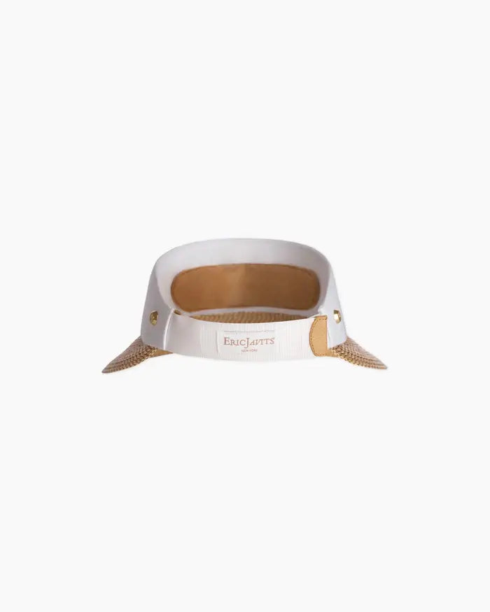 Eric Javits Champ Visor in Peanut and White - Mildred Hoit