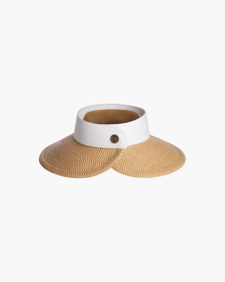 Eric Javits Squishee® Halo Visor in Peanut & White - Mildred Hoit