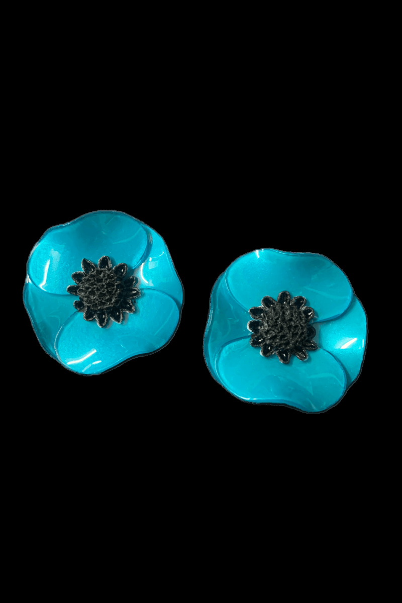 French Anemone Earrings in Azure - Mildred Hoit