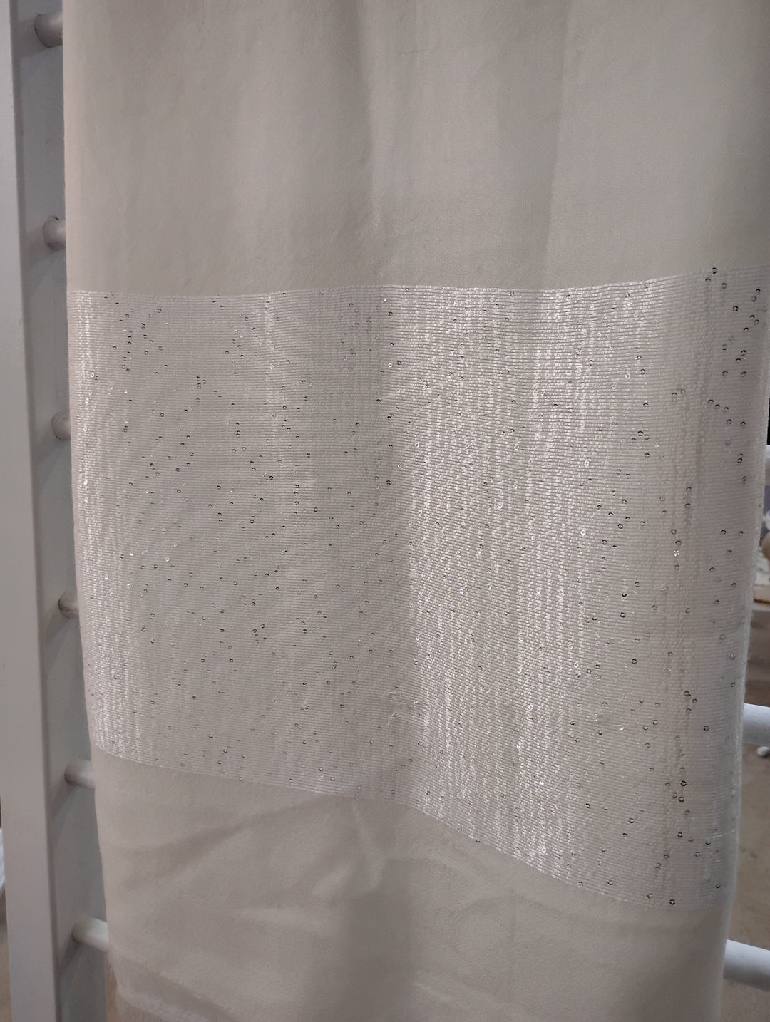 Kinross Sequin Border Shawl in Ivory