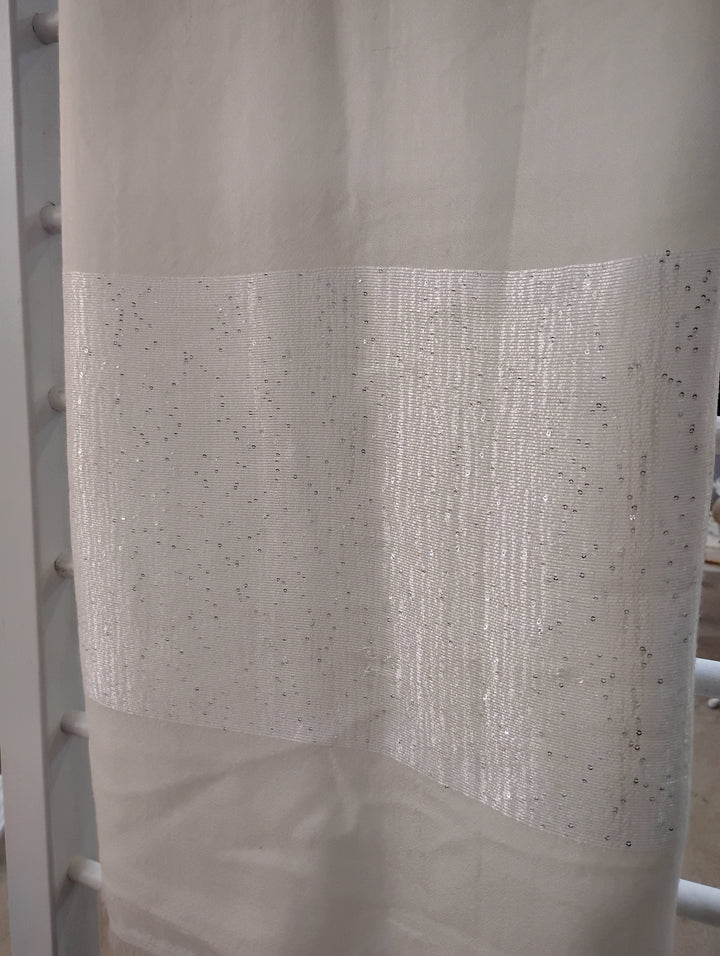 Kinross Sequin Border Shawl in Ivory