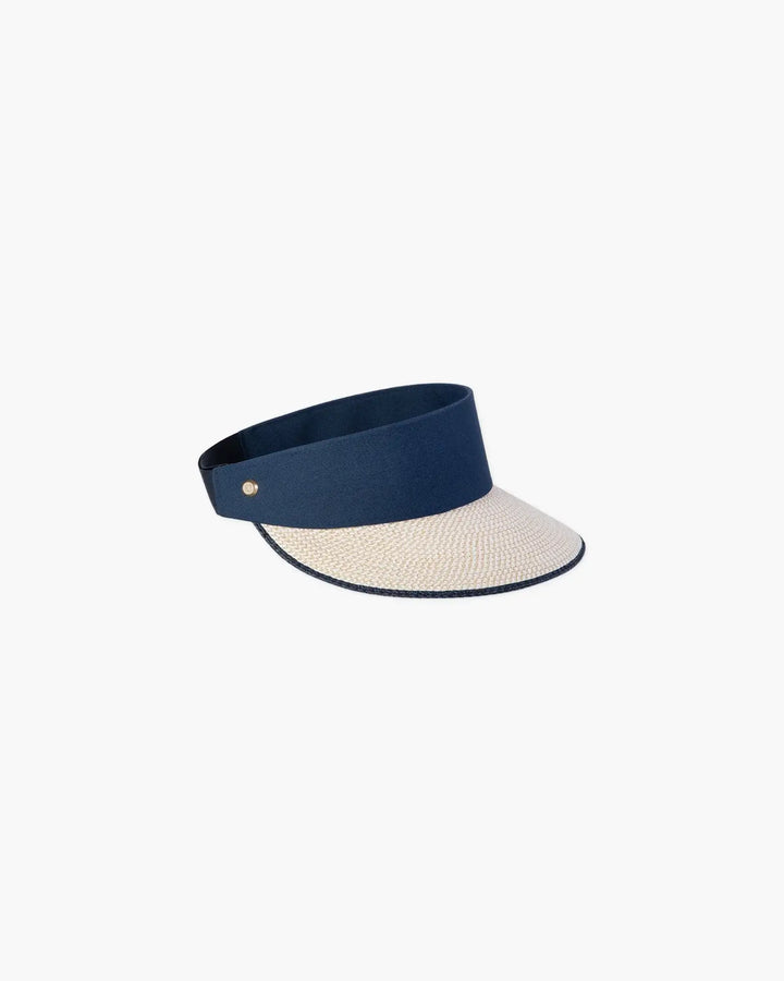 Eric Javits Champ Visor in White Mix & Navy
