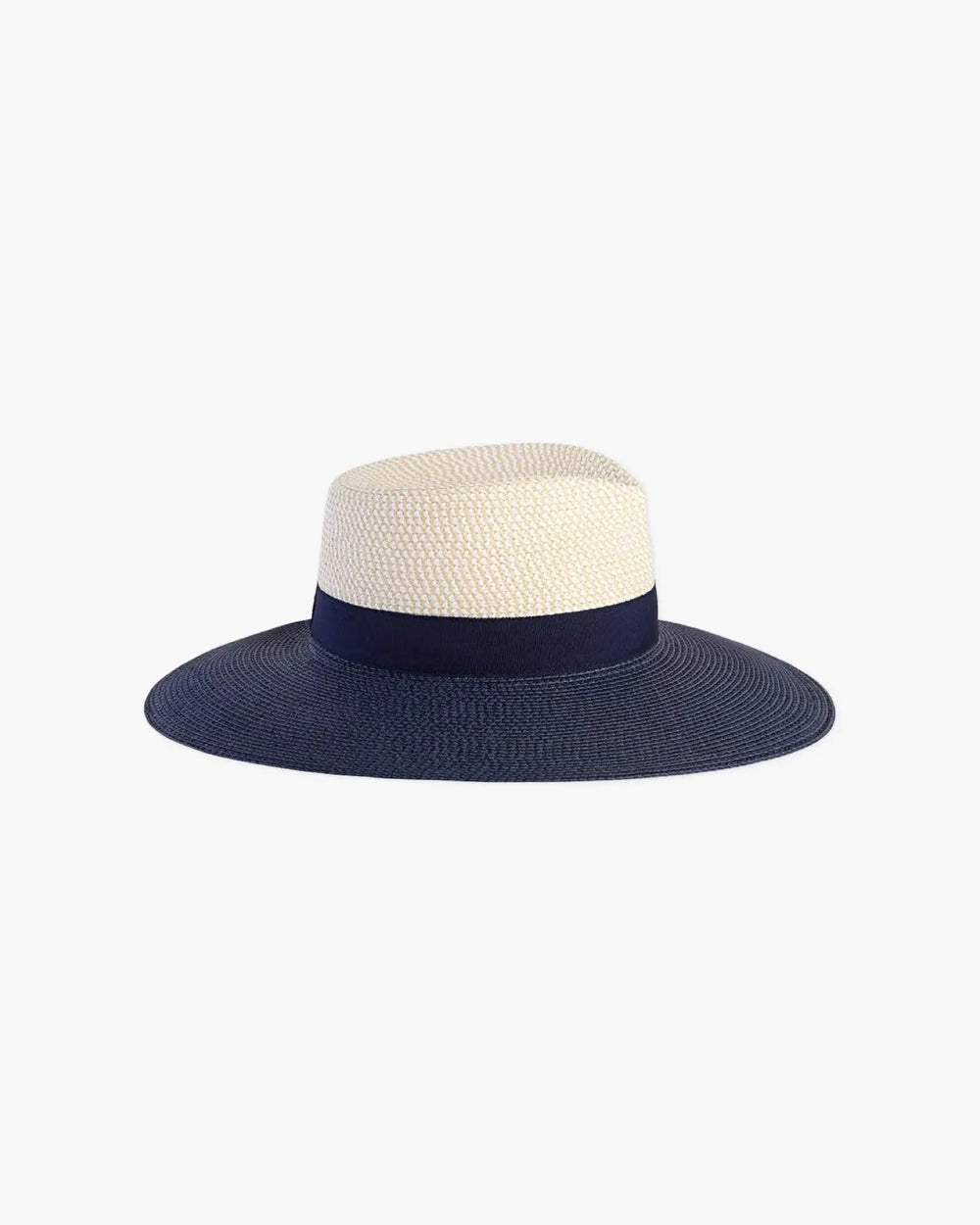 Eric Javits Lady Daphne Hat in White Mix & Navy - Mildred Hoit