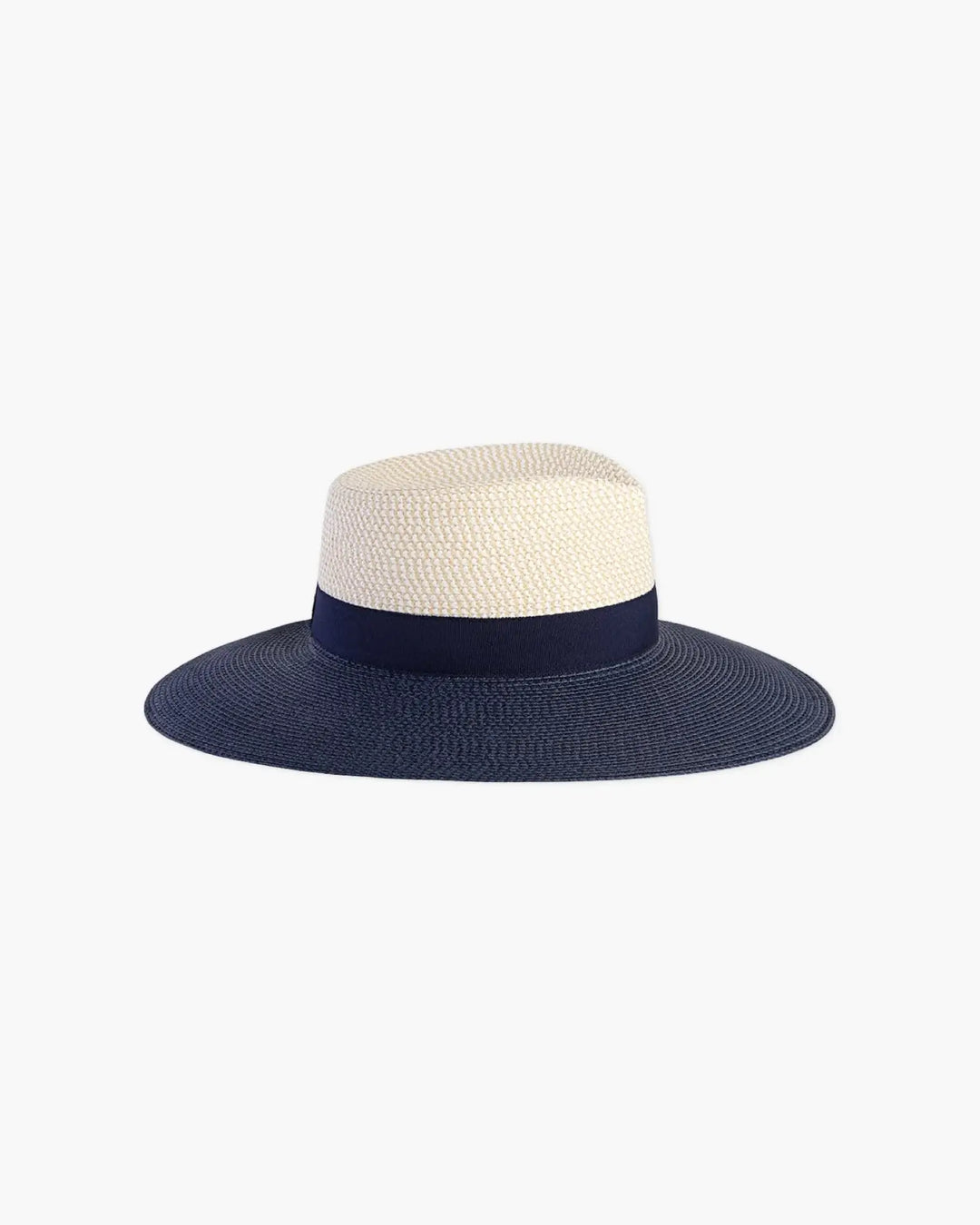 Eric Javits Lady Daphne Hat in White Mix & Navy - Mildred Hoit