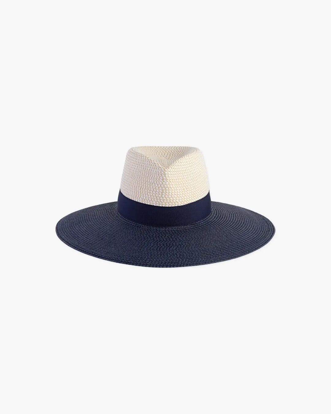 Eric Javits Lady Daphne Hat in White Mix & Navy - Mildred Hoit