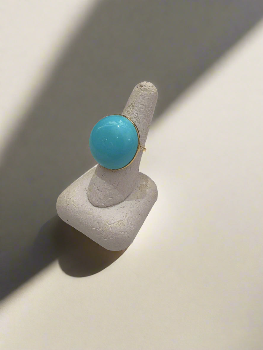 Reconstituted Turquoise Ring - Mildred Hoit