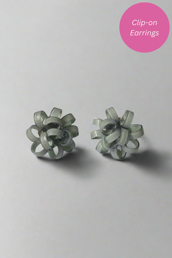 French Gribouille Light Grey Cab Earring