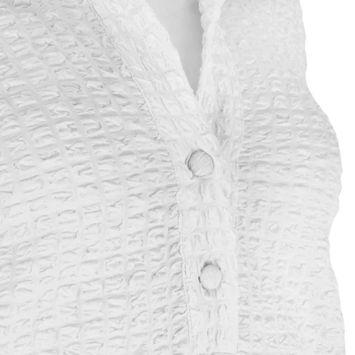 J'envie Odyssey Pop-Over Collared Blouse in White - Mildred Hoit