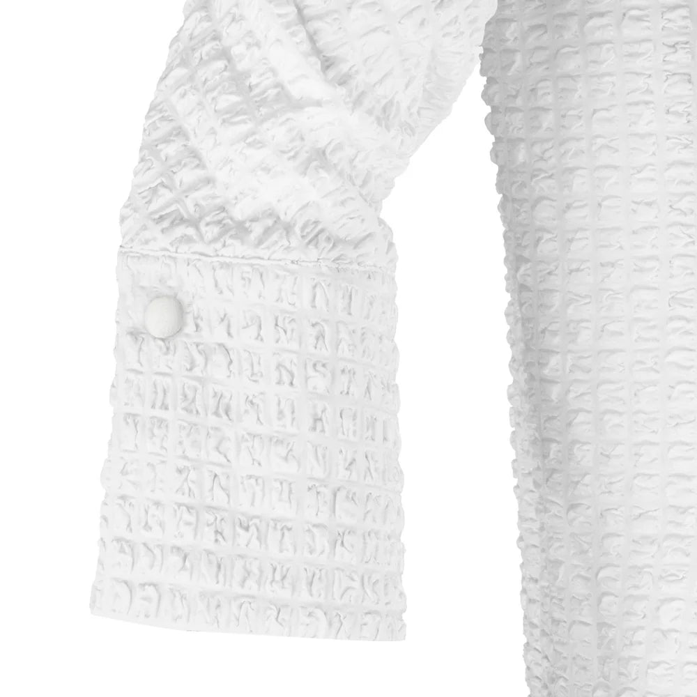 J'envie Odyssey Pop-Over Collared Blouse in White - Mildred Hoit