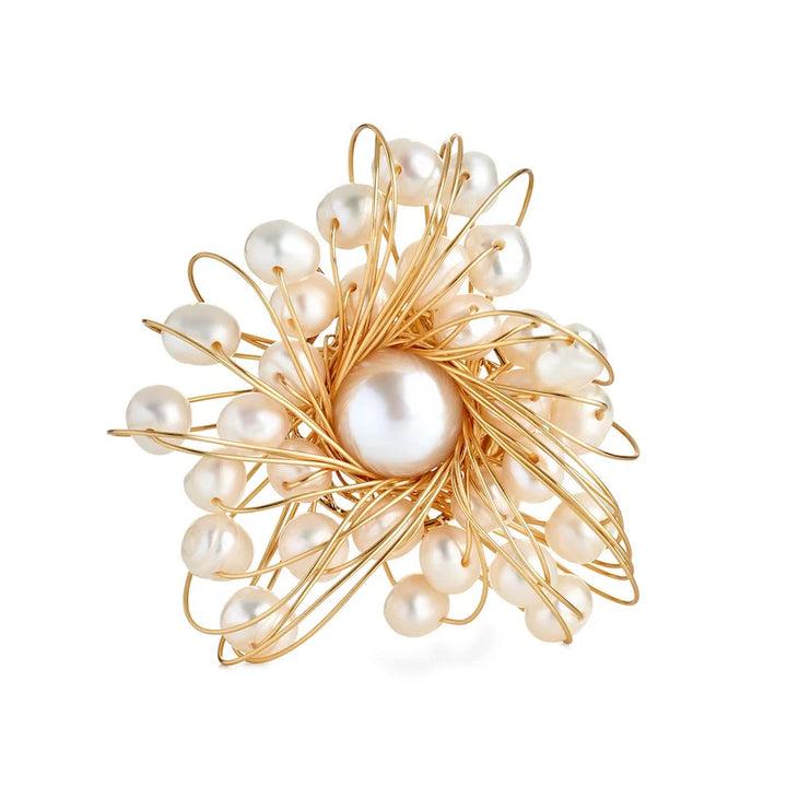 Kenneth Jay Lane Cluster Pearl Flower Pin