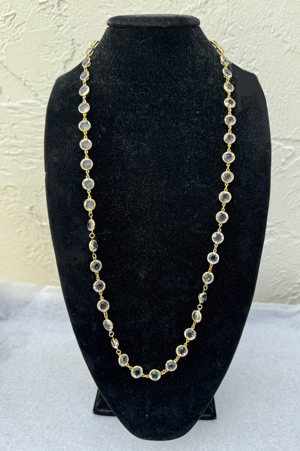 Kenneth Jay Lane Gold with Round Clear Crystal Necklace