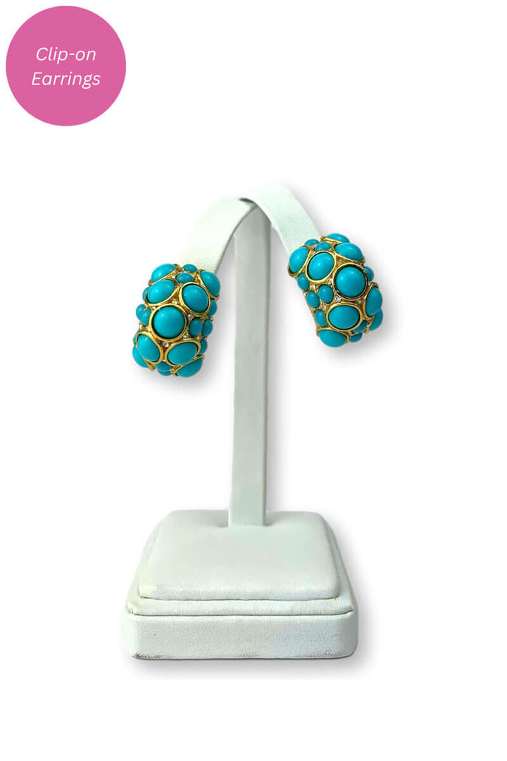 Kenneth Jay Lane Turquoise Cabochon Earring