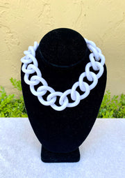 Kenneth Jay Lane White Link Necklace
