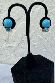 Kenneth Jay Lane Turquoise with Aqua Earring available at Mildred Hoit in Palm Beach.