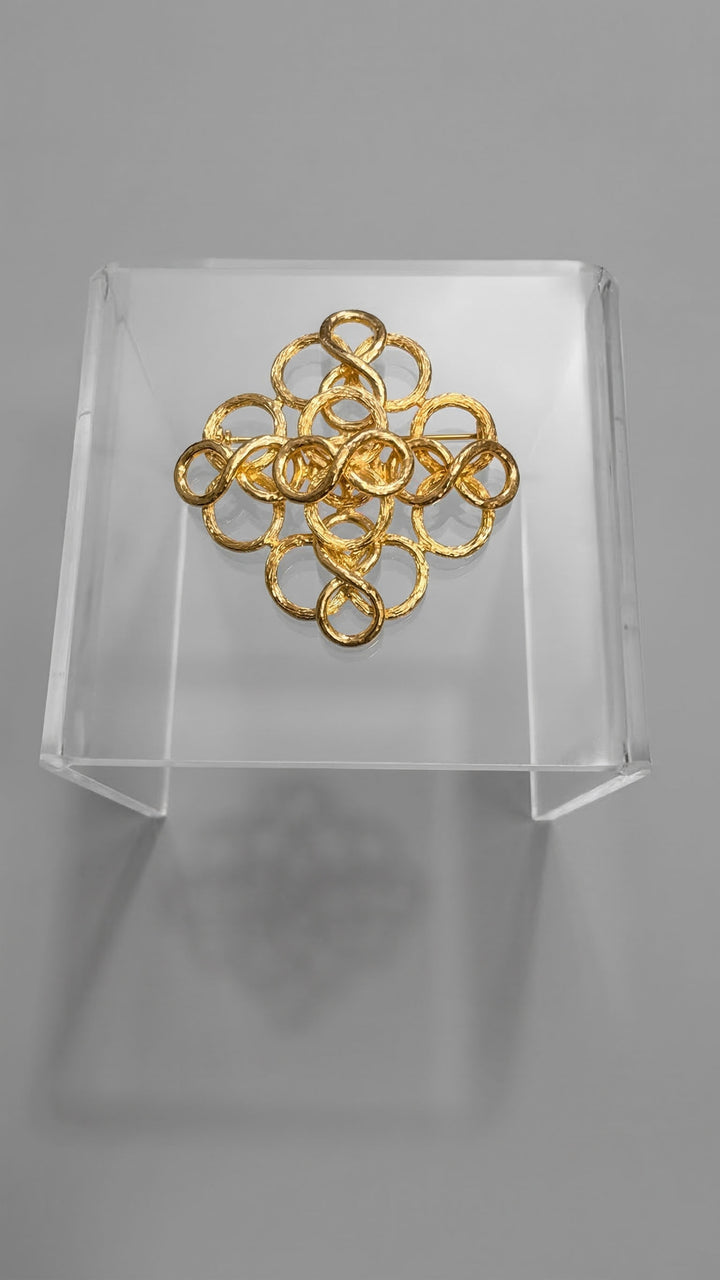 Kenneth Jay Lane Gold Fancy Swirls Pin - Mildred Hoit