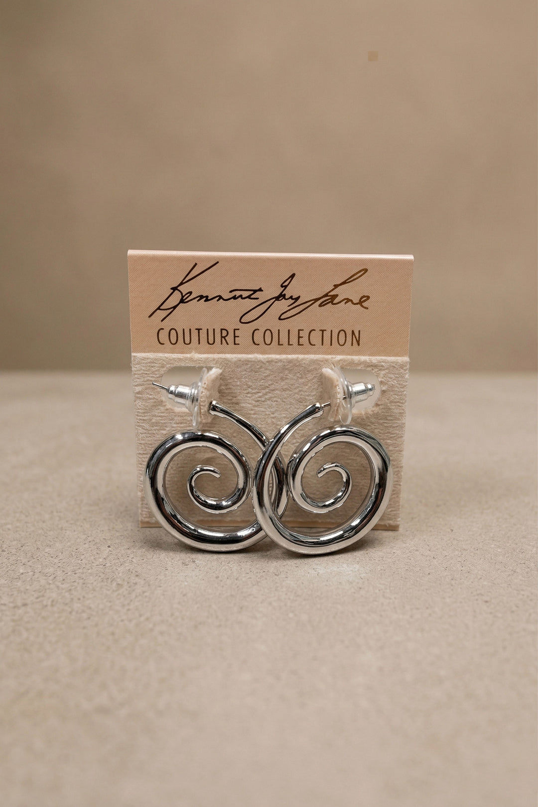 Kenneth Jay Lane Silver Swirl Earrings - Mildred Hoit