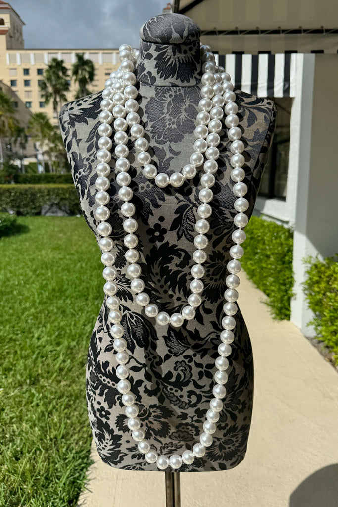 Kenneth Jay Lane Long White Pearl Necklace | Mildred Hoit