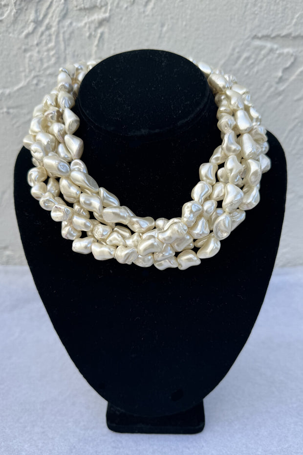Kenneth Jay Lane Multi-Strand Baroque Pearl Necklace