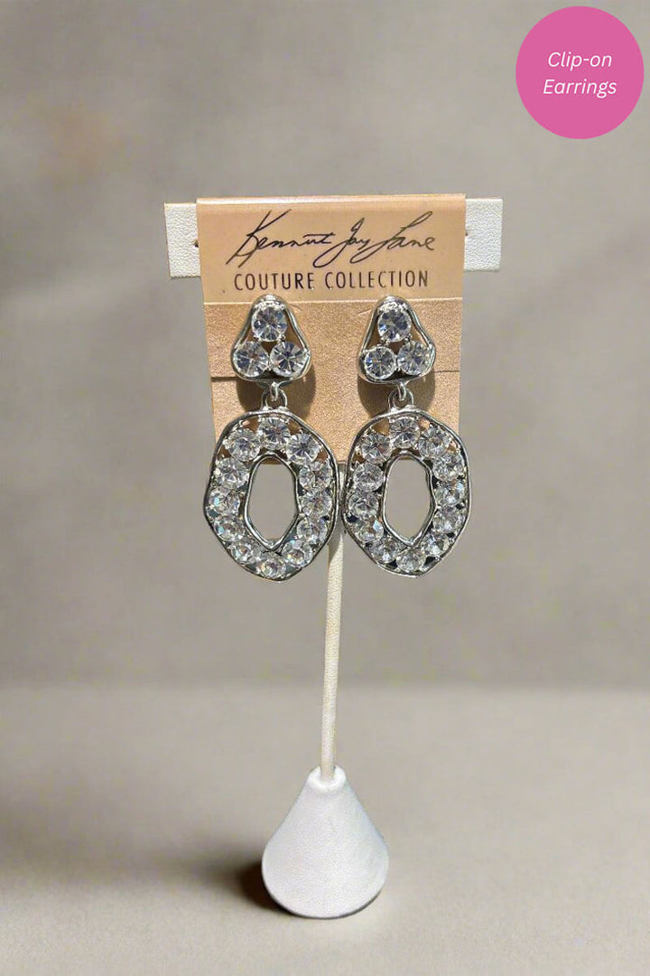 Kenneth Jay Lane Silver and Crystal Drop Earring