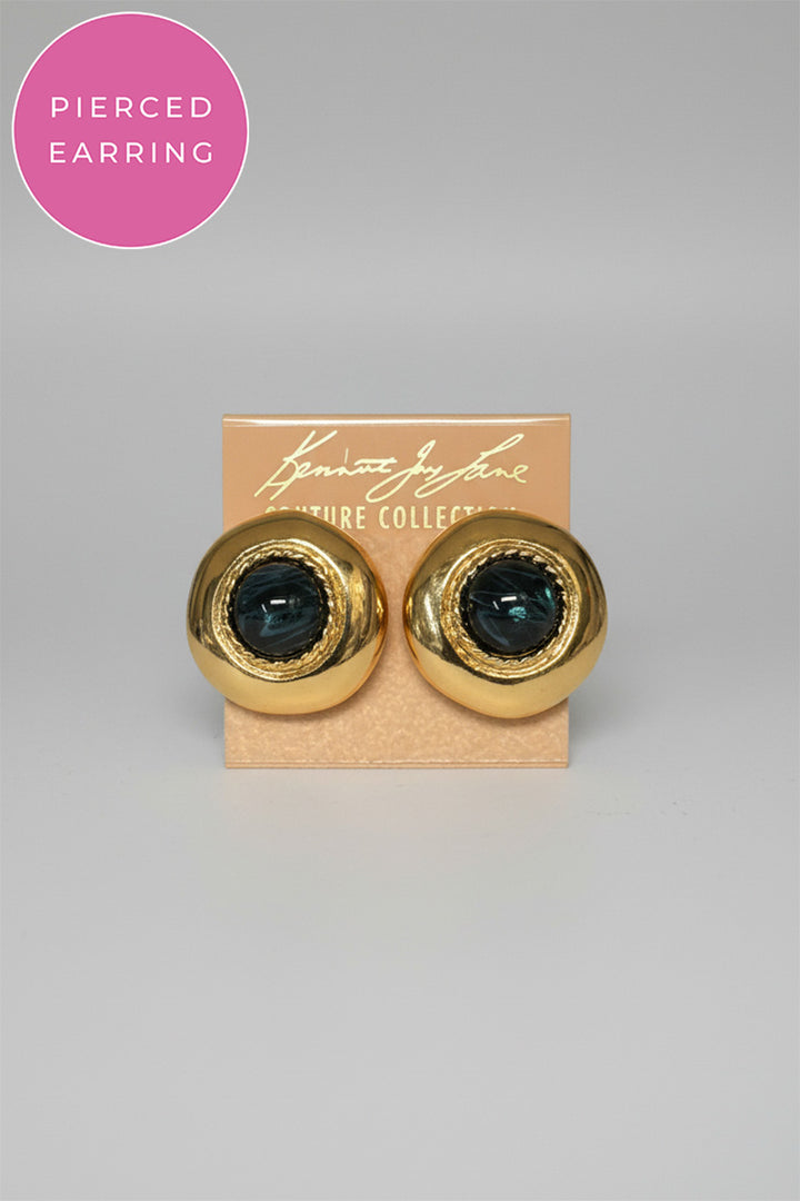 Kenneth Jay Lane Sapphire Center Pierced Earrings