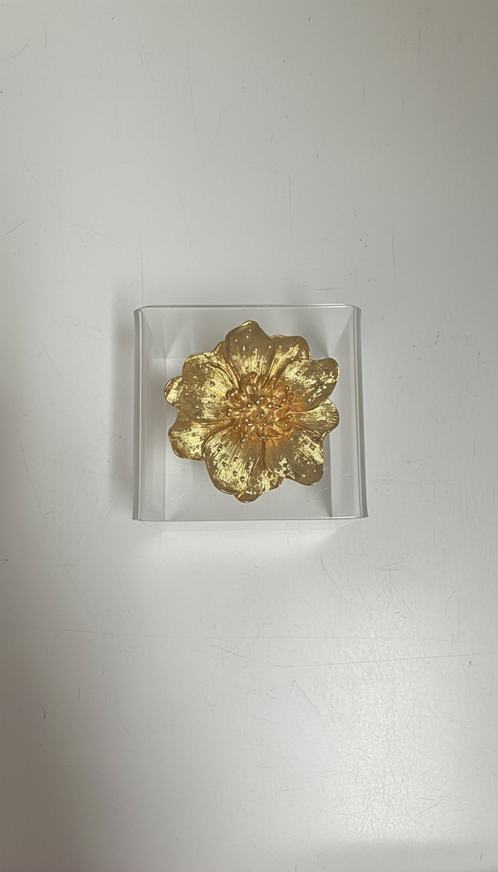 Kenneth Jay Lane Gold Dogwood Flower Pin