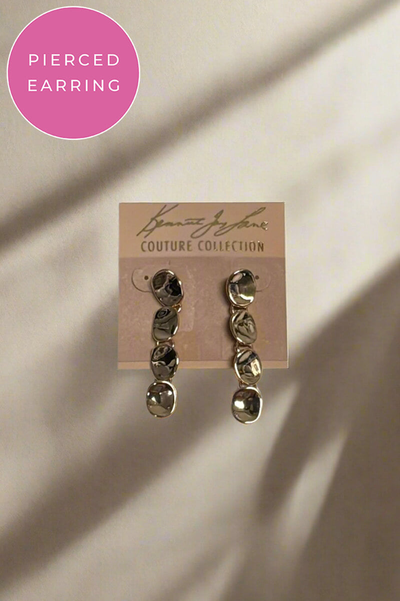 Kenneth Jay Lane Polished Gold Disc Drop Pierced Earrings