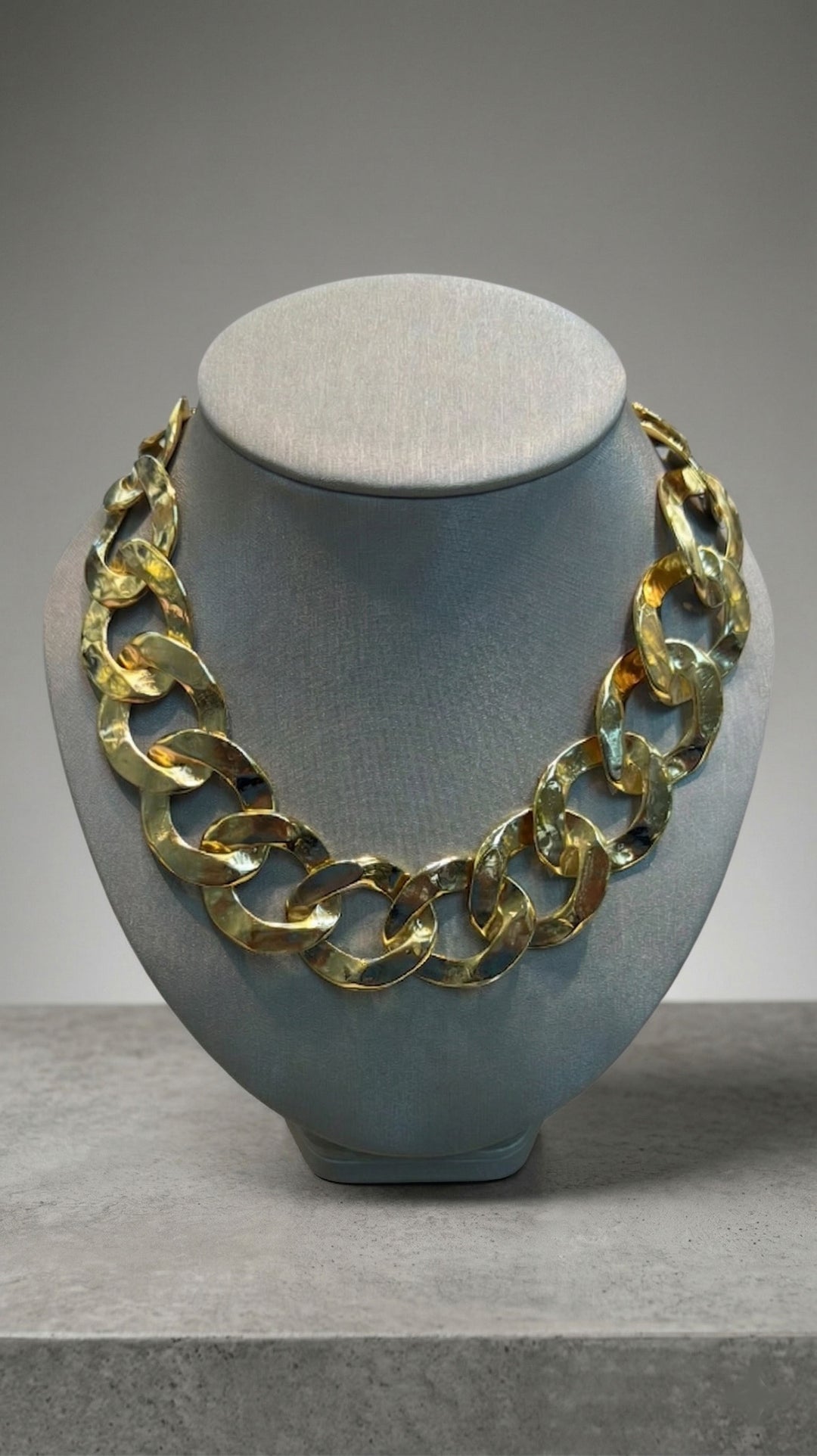 Kenneth Jay Lane Satin Gold Link Necklace - Mildred Hoit