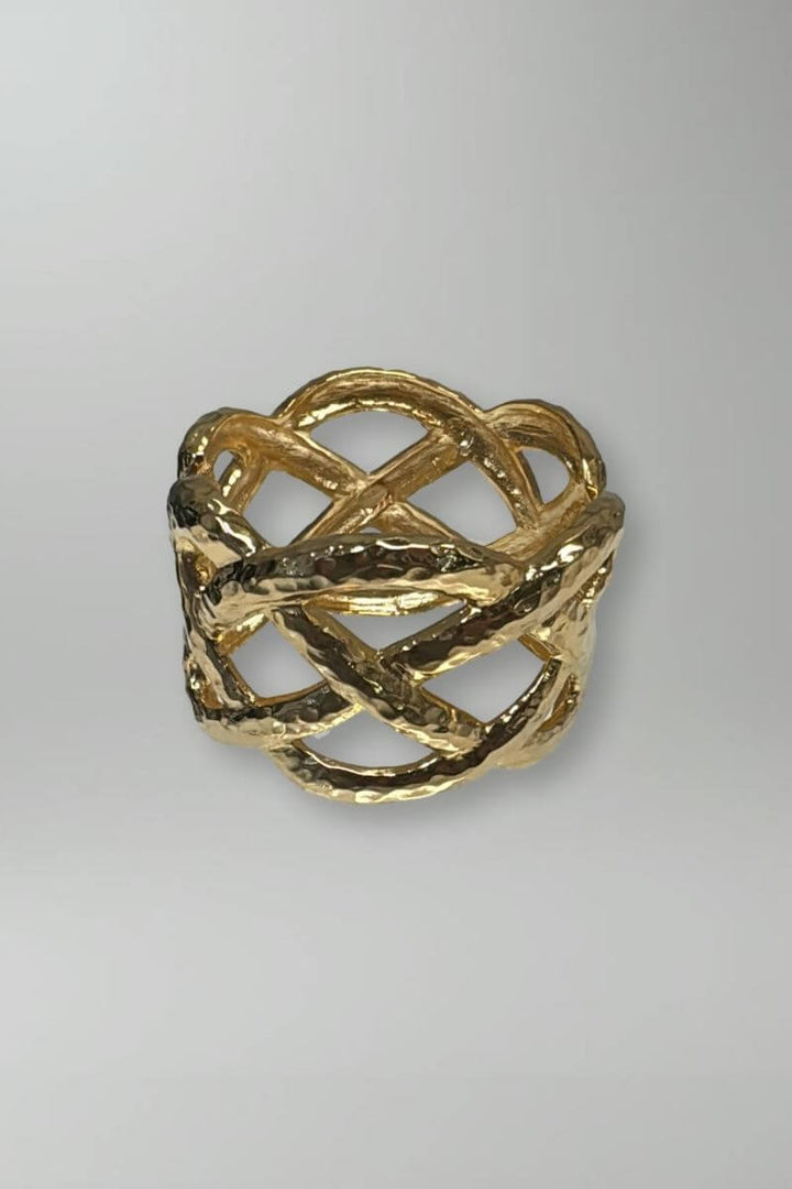 Kenneth Jay Lane Gold Criss Cross Cuff Bracelet - Mildred Hoit