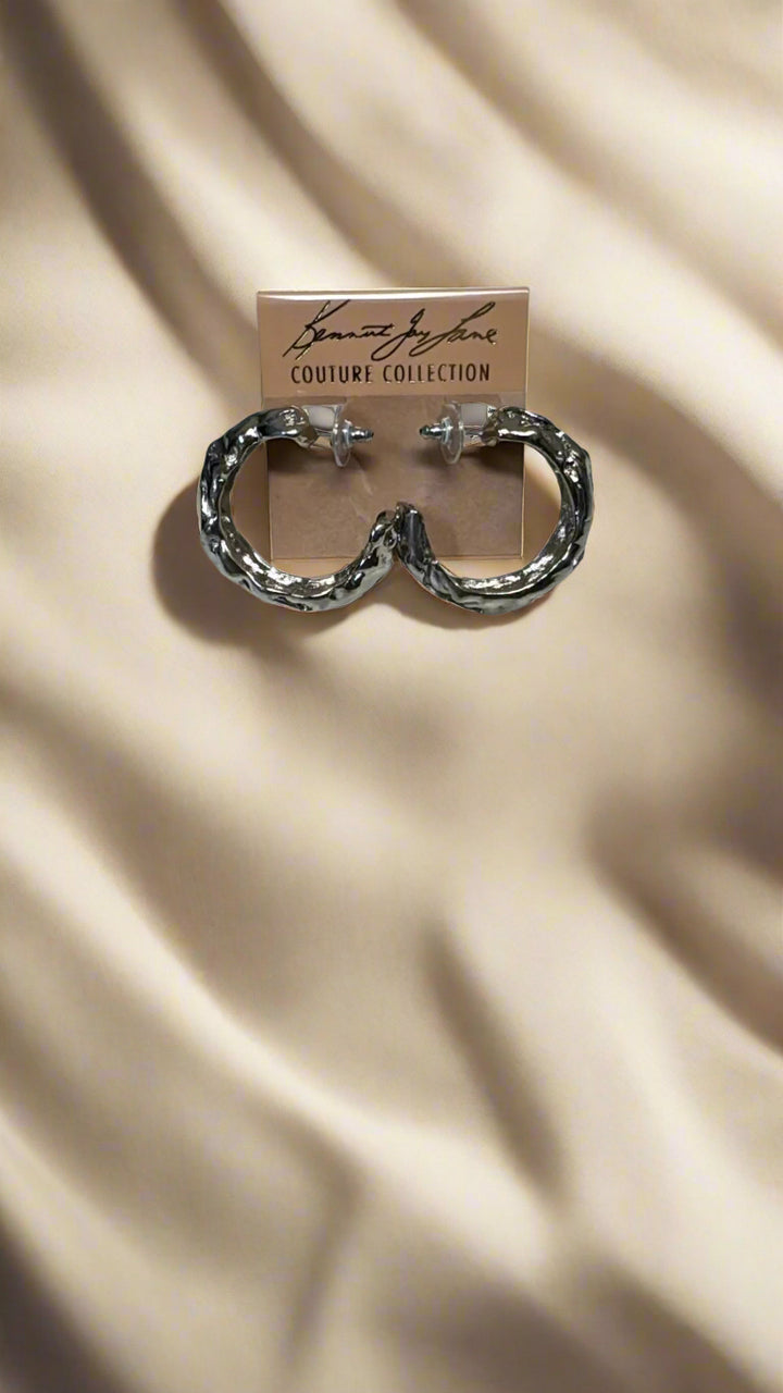 Kenneth Jay Lane Sculpted Hoop Pierced Earring - Mildred Hoit