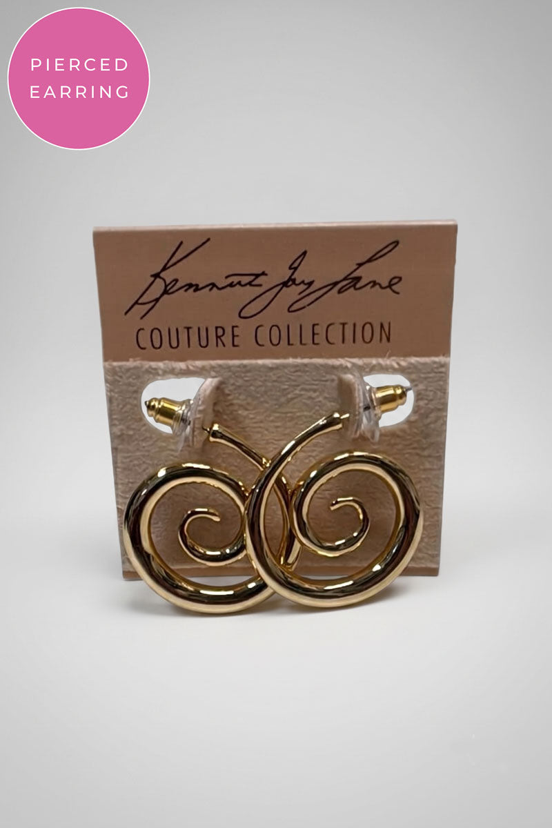 Kenneth Jay Lane Gold Swirl Earrings