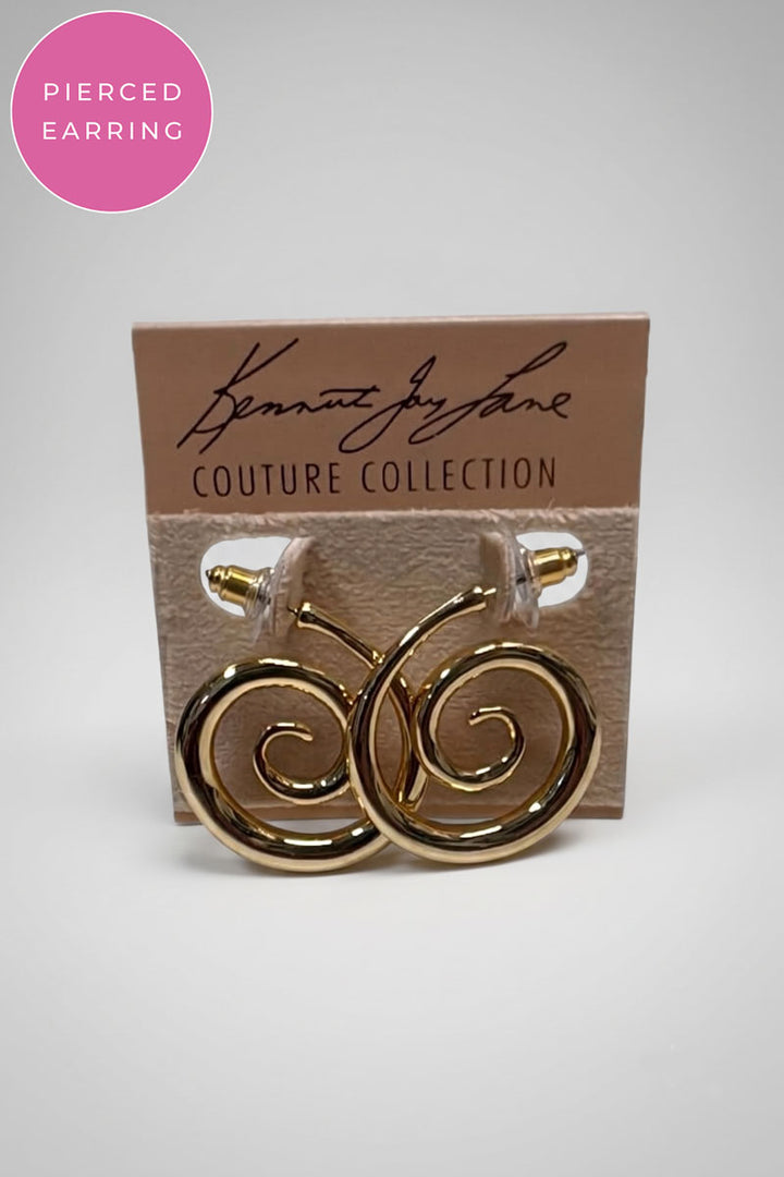 Kenneth Jay Lane Gold Swirl Earrings