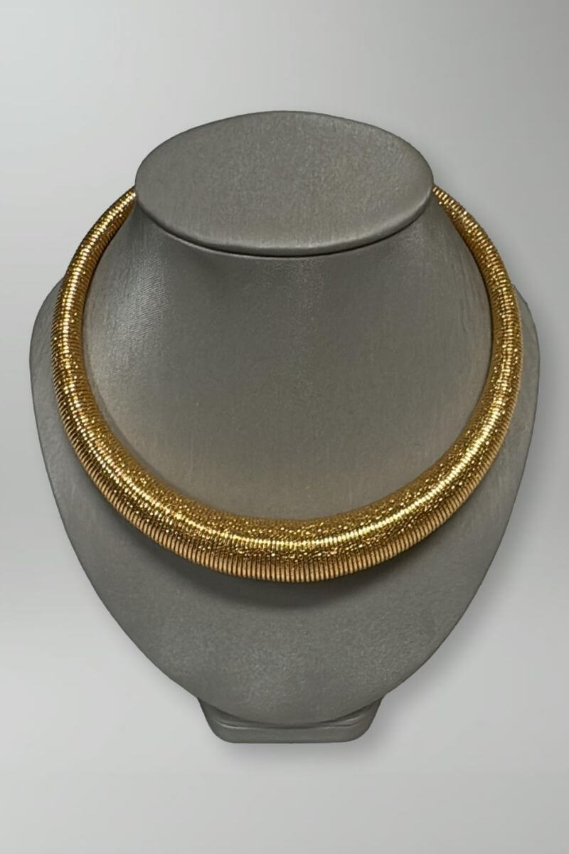 Kenneth Jay Lane Wrapped Gold Bib Necklace - Mildred Hoit