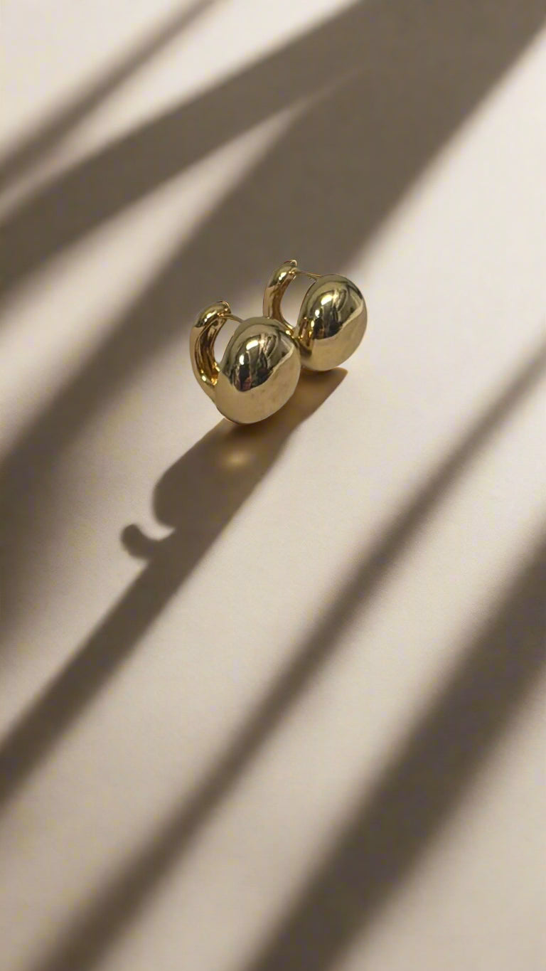 Kenneth Jay Lane Polished Gold Domed Pierced Earring - Mildred Hoit